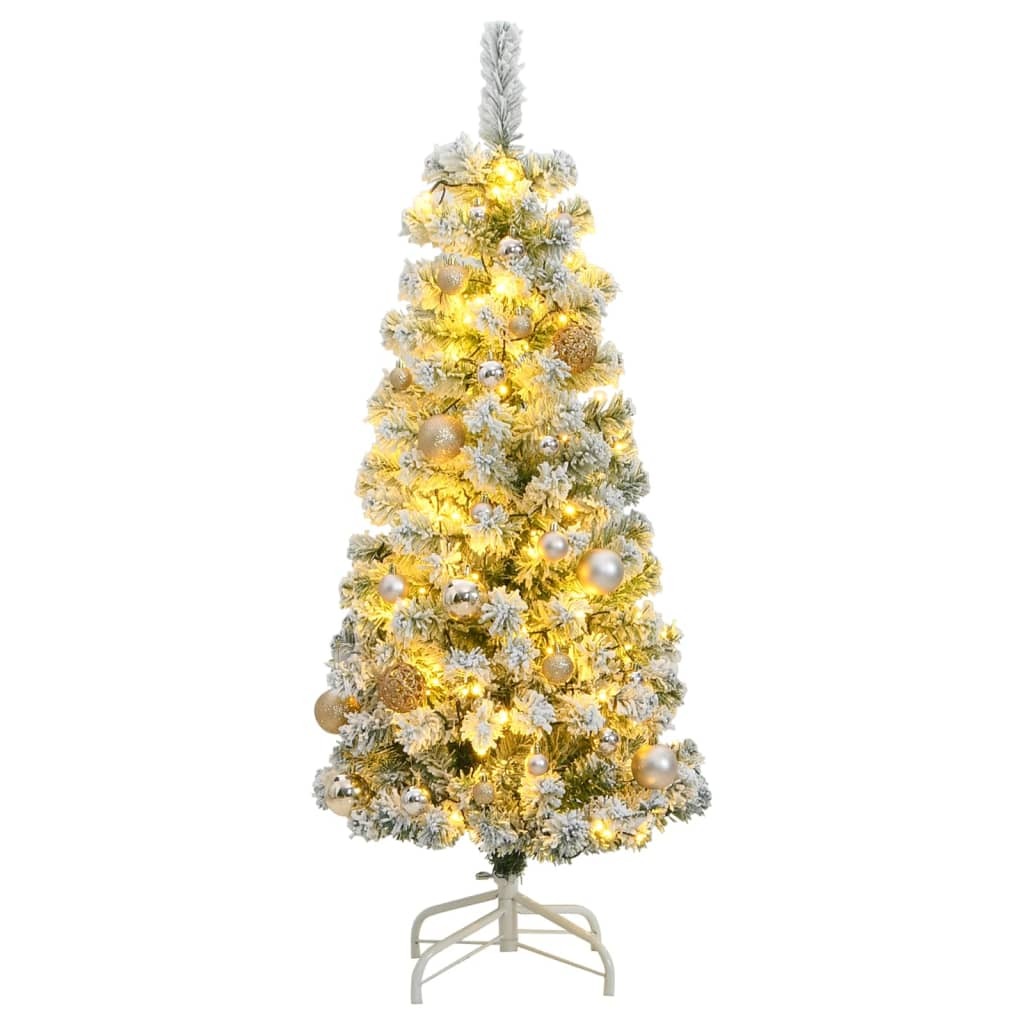 Artificial Hinged Christmas Tree 150 LEDs & Ball Set 47.2