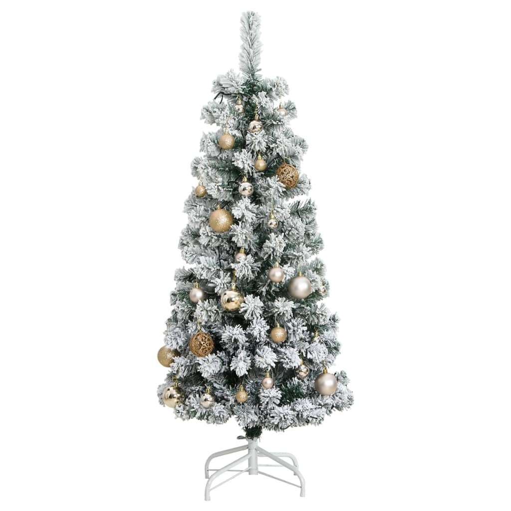 Artificial Hinged Christmas Tree 150 LEDs & Ball Set 47.2