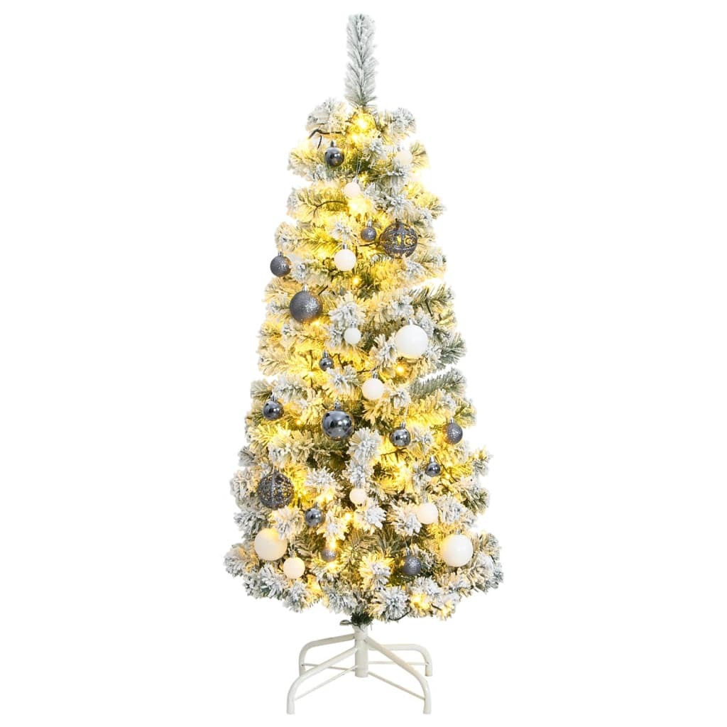 Artificial Hinged Christmas Tree 150 LEDs & Ball Set 47.2