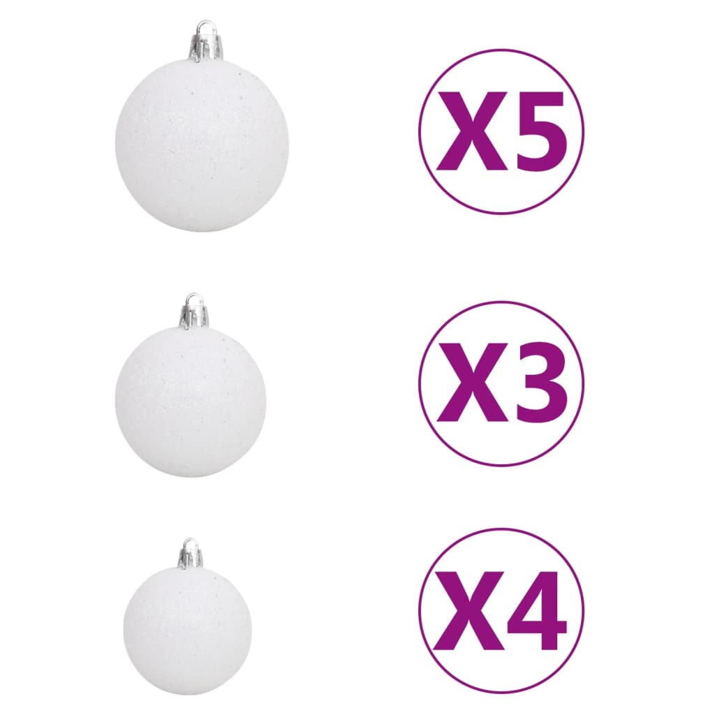Artificial Hinged Christmas Tree 150 LEDs & Ball Set 47.2