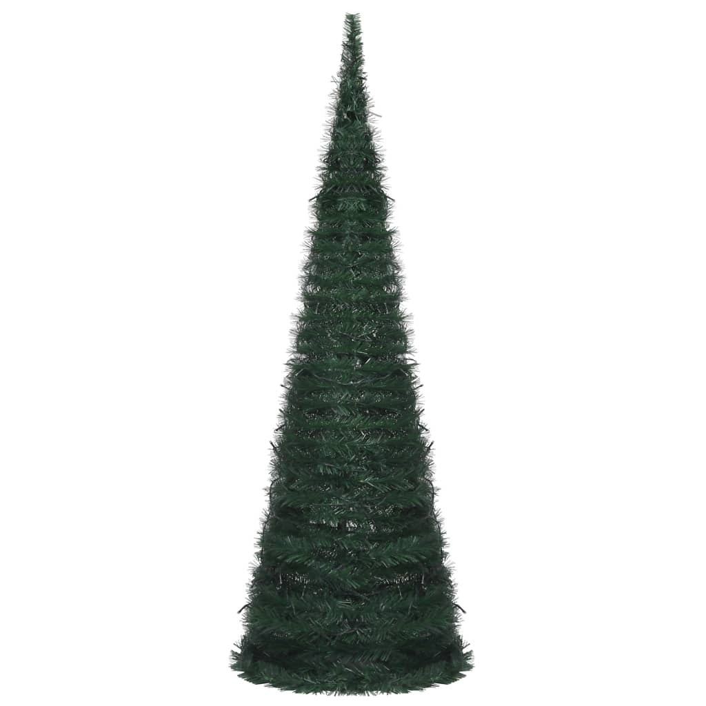 Pop-up String Artificial Pre-lit Christmas Tree Green 6 ft