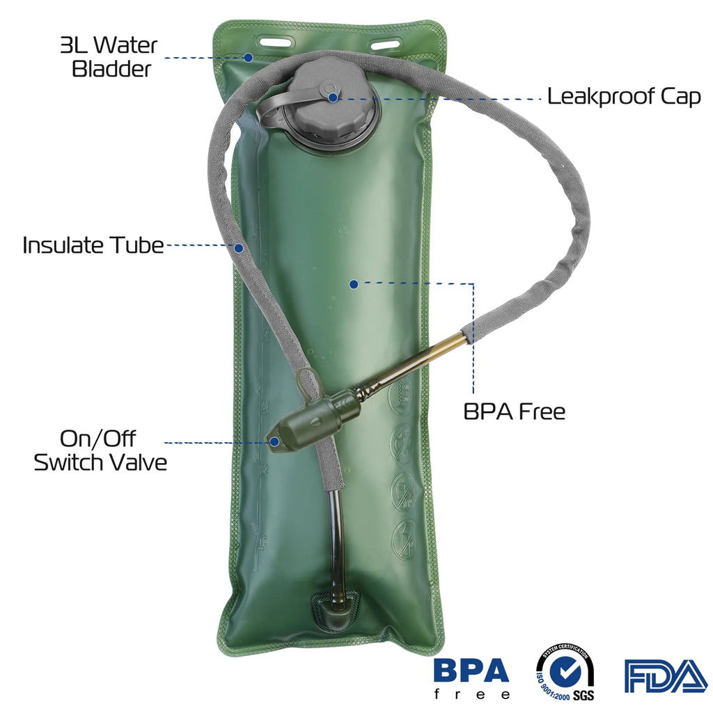 iMounTEK Tactical Hydration Pack 3L Water Bladder