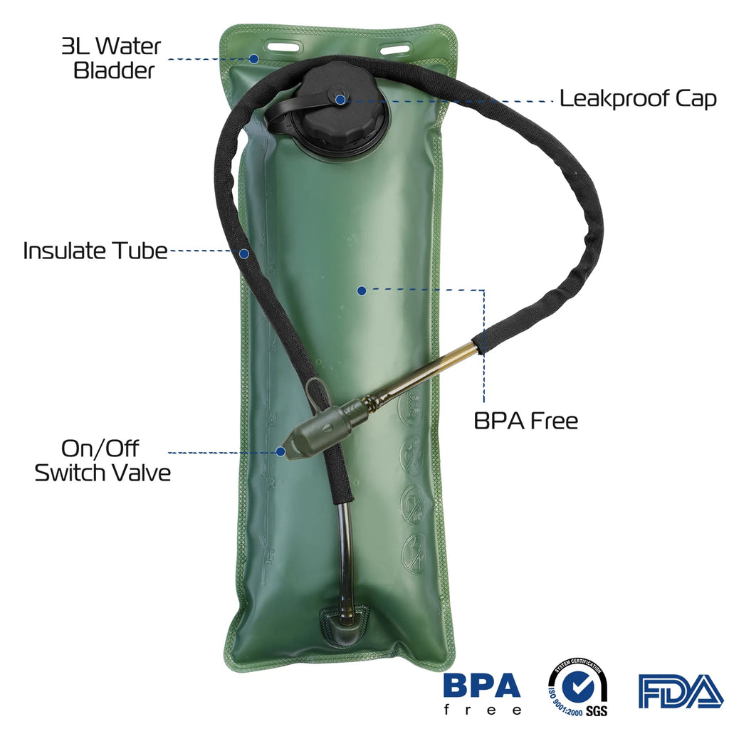 iMounTEK Tactical Hydration Pack 3L Water Bladder