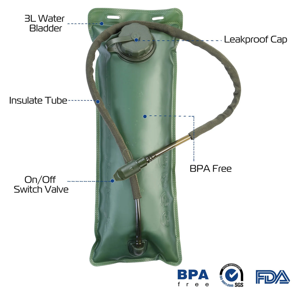 iMounTEK Tactical Hydration Pack 3L Water Bladder