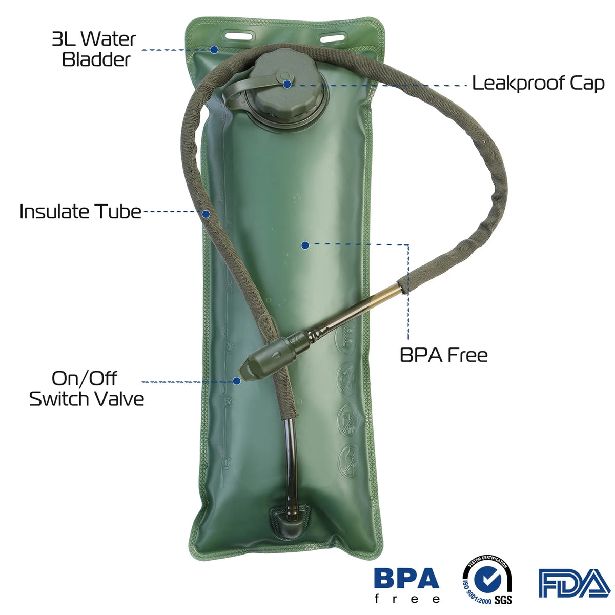 iMounTEK Tactical Hydration Pack 3L Water Bladder
