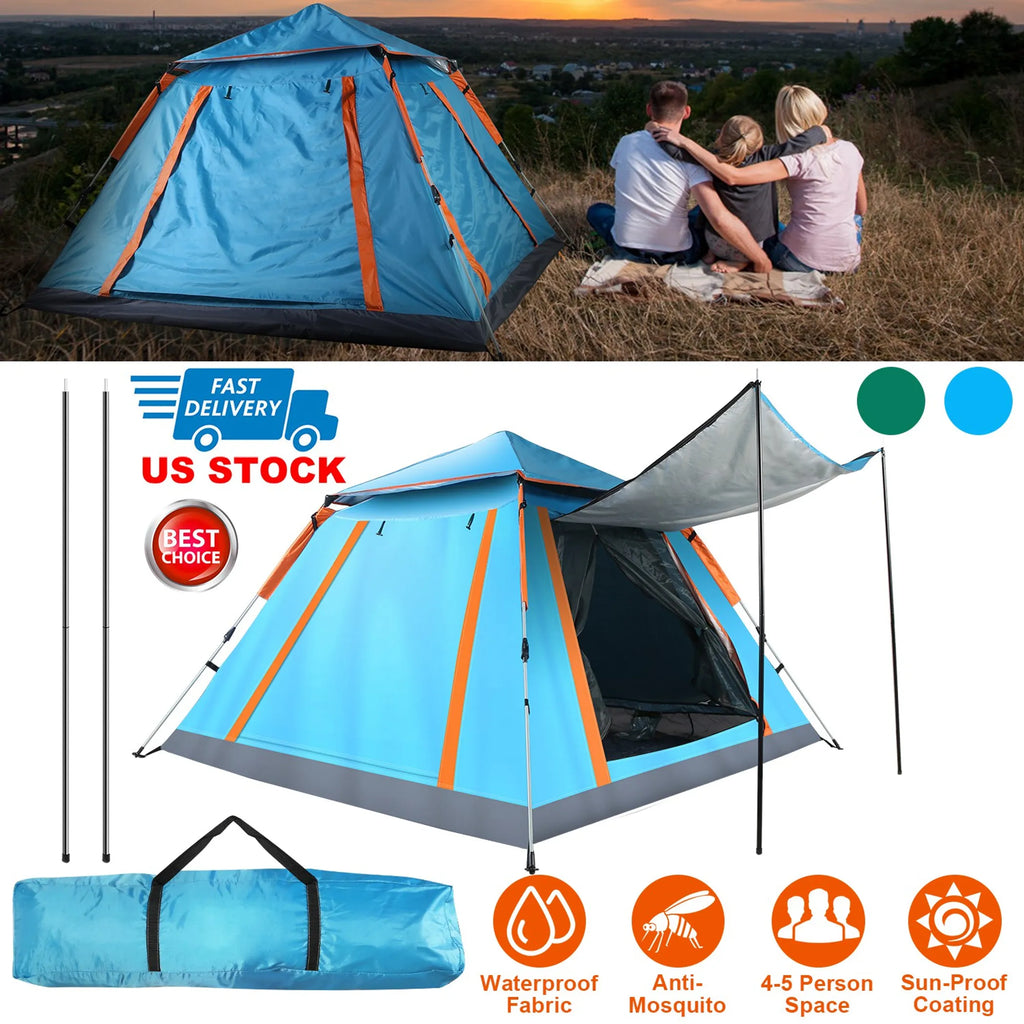 4-5 Person Camping Tent Outdoor Foldable Waterproof Tent