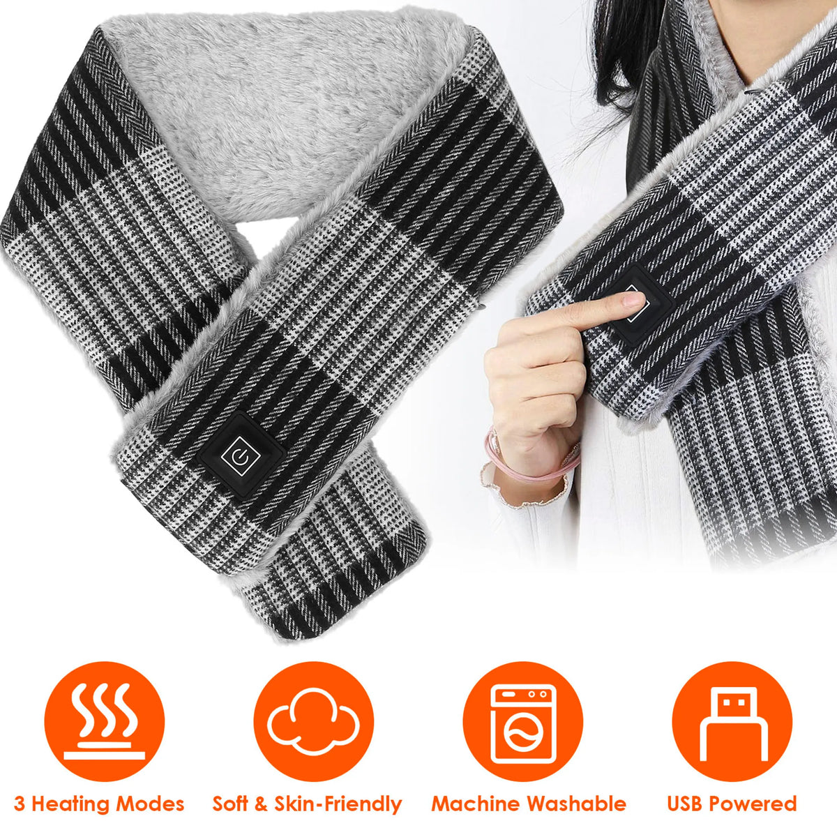 Electric Heated Scarf USB Heating Neck Wrap