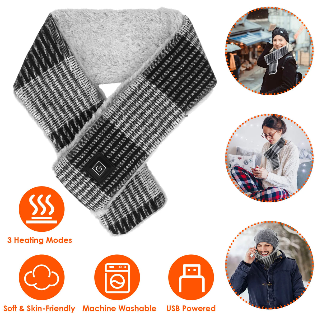 Electric Heated Scarf USB Heating Neck Wrap