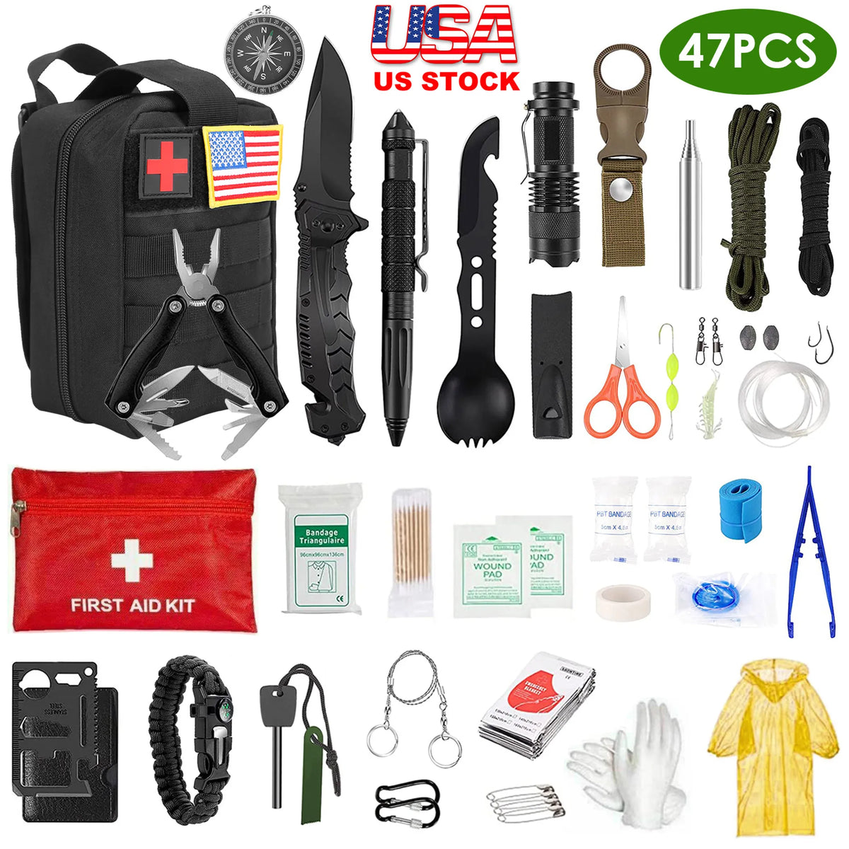 47Pcs Emergency Survival Kit