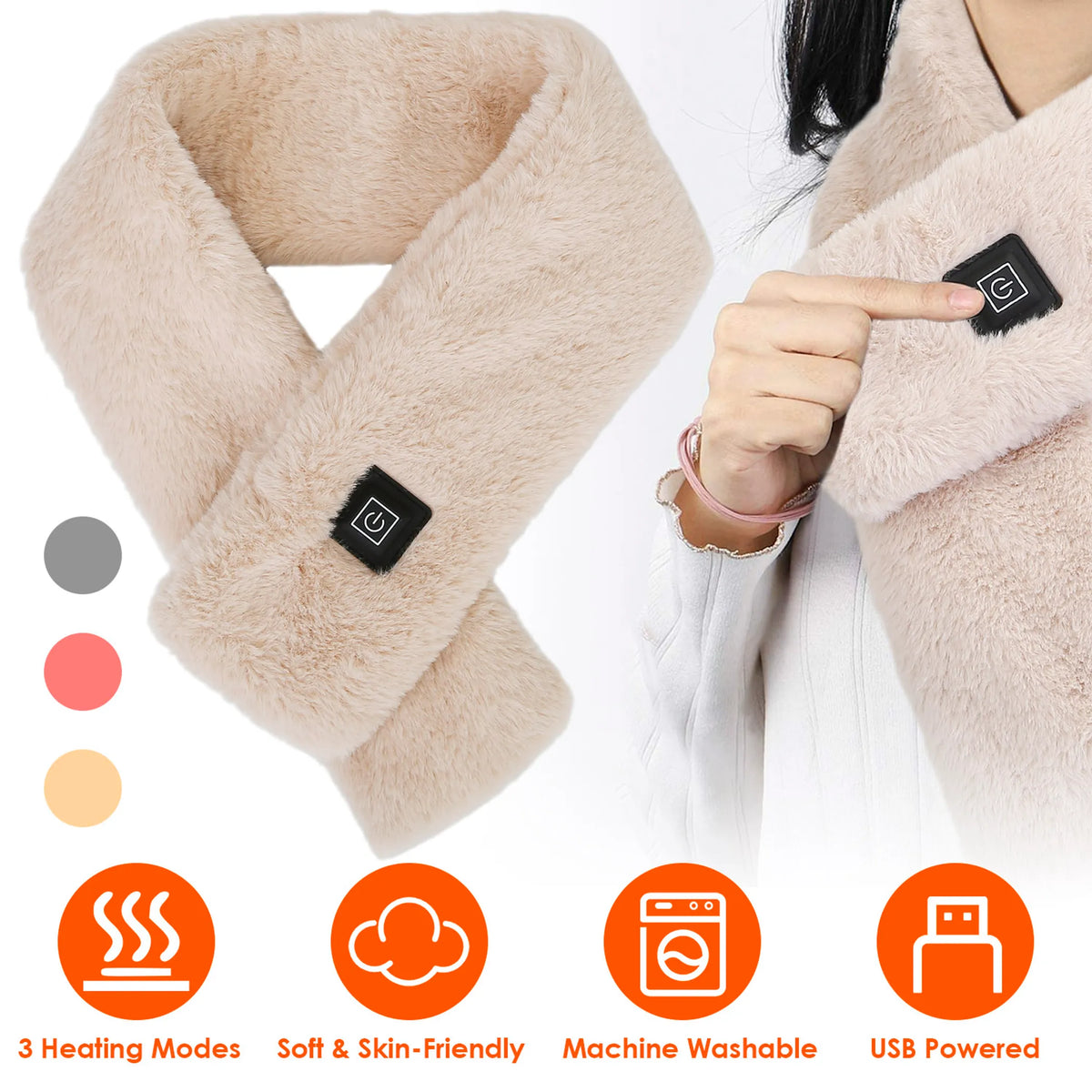 Electric Heated Scarf USB Heating Neck Wrap