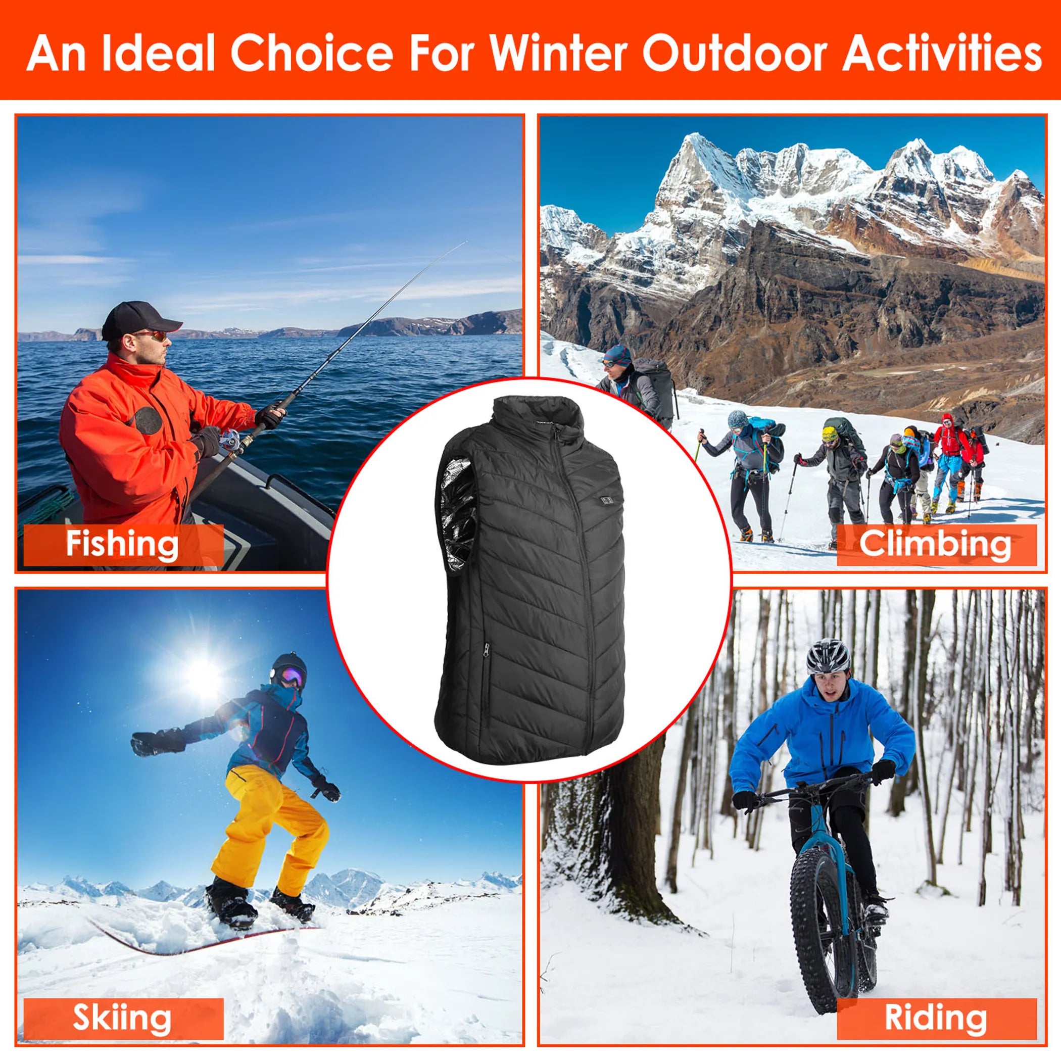 Heated Vest Electric USB Jacket