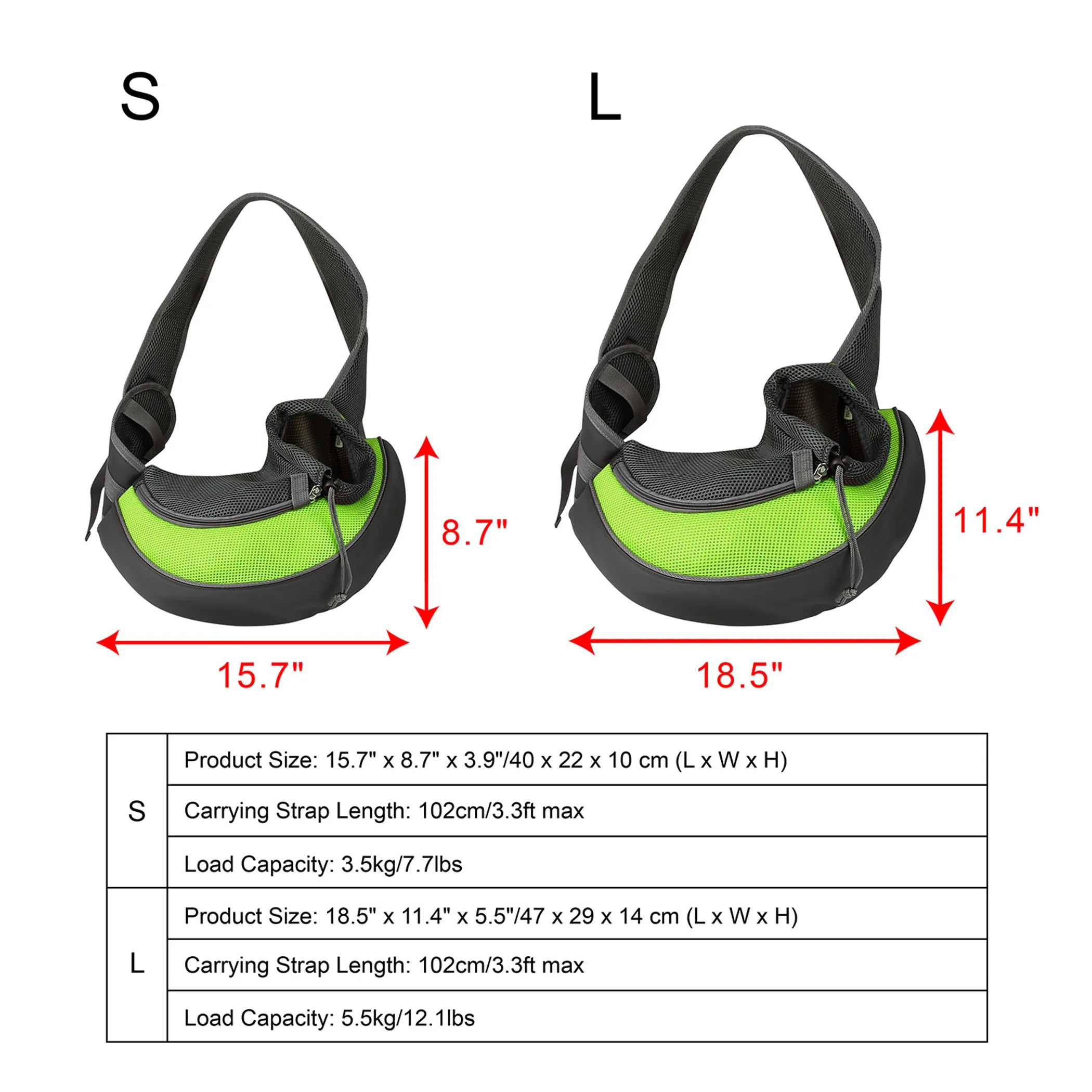 Pet Carrier for Dogs Cats Hand Free Sling
