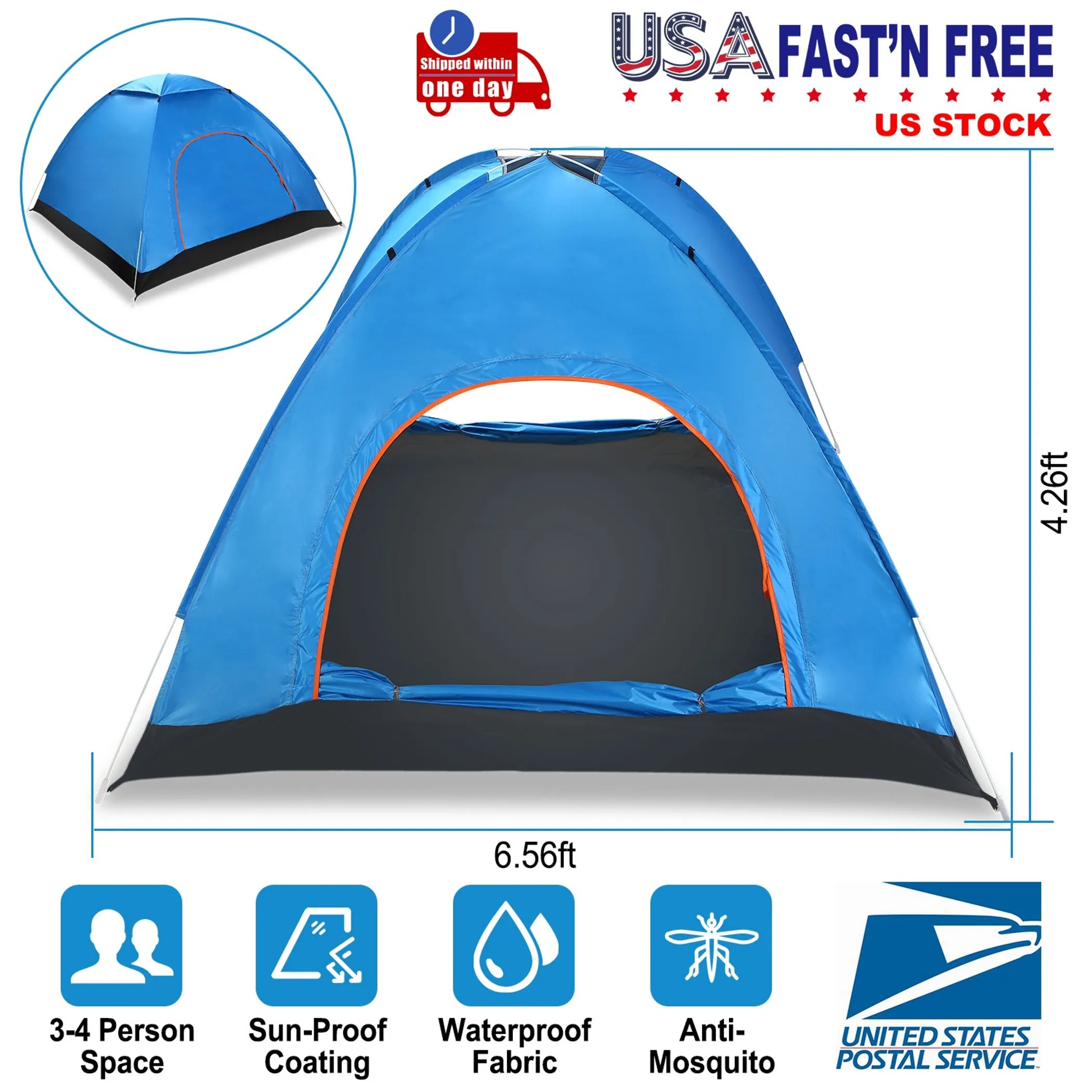 4 Persons Camping Waterproof Tent Pop Up Tent