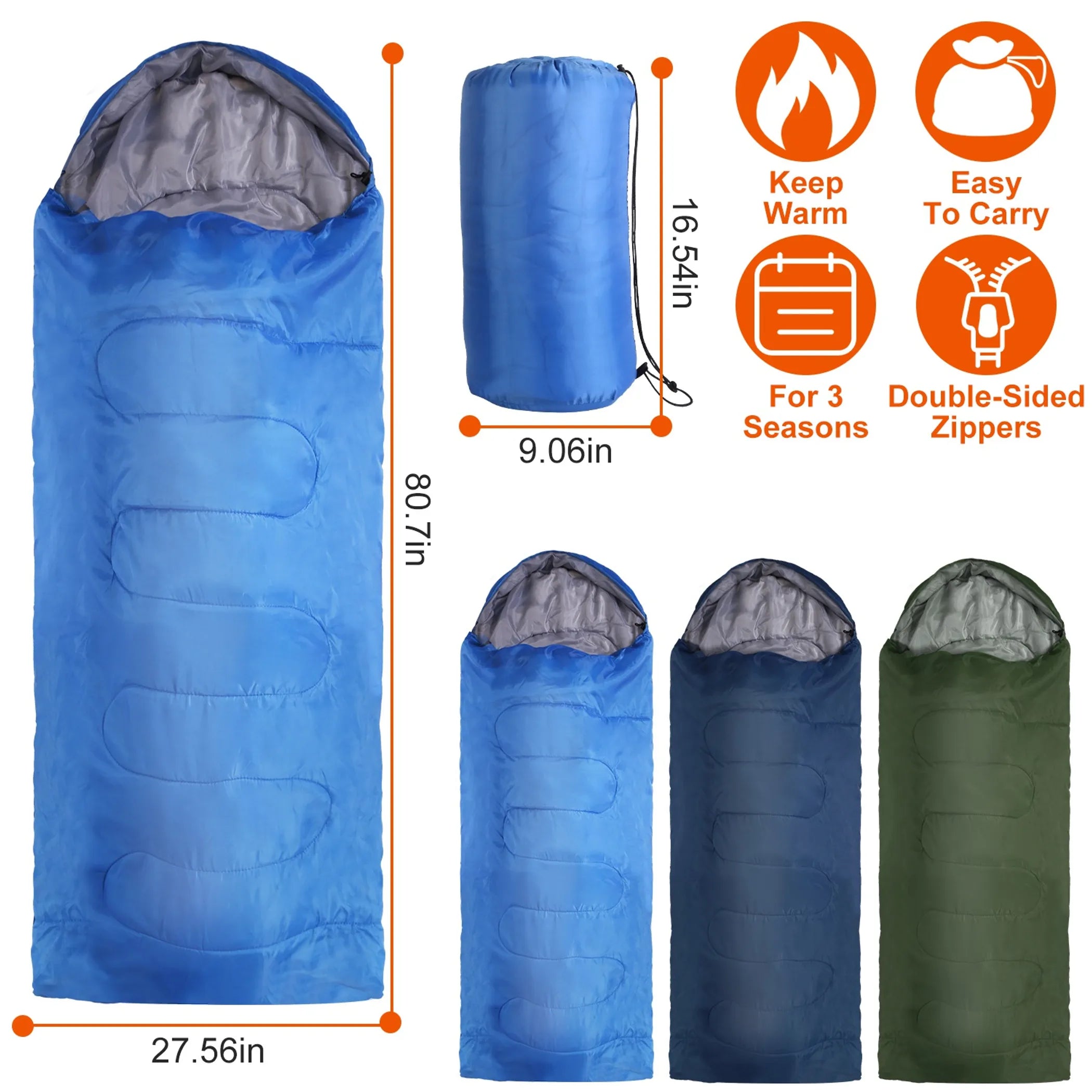 Camping Sleeping Bags for Adults Teens Moisture-Proof Hiking Sleep Bag