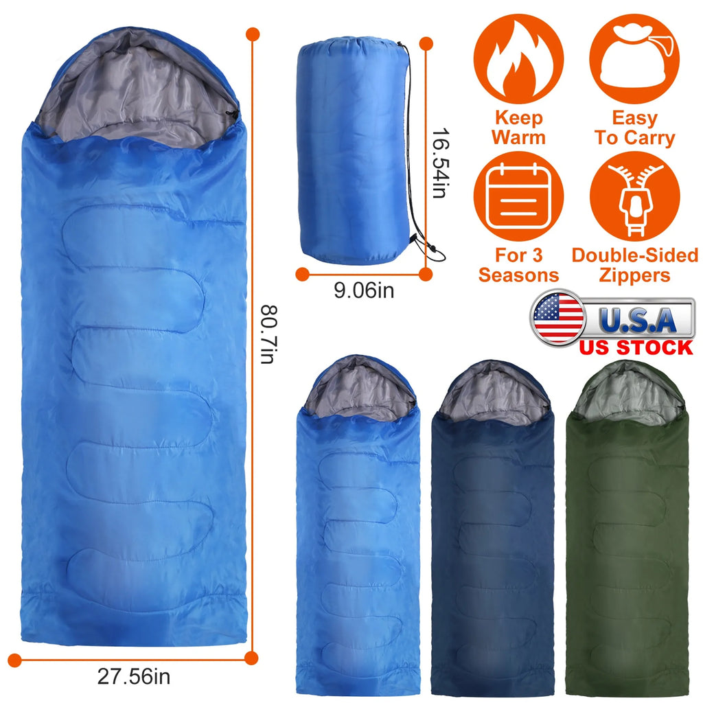 Camping Sleeping Bags for Adults Teens Moisture-Proof Hiking Sleep Bag