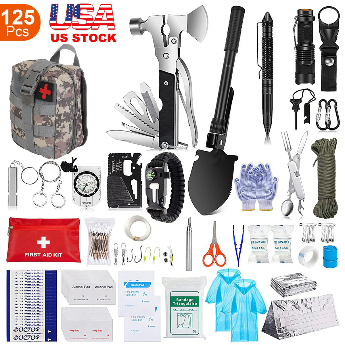 125Pcs Survival Kits