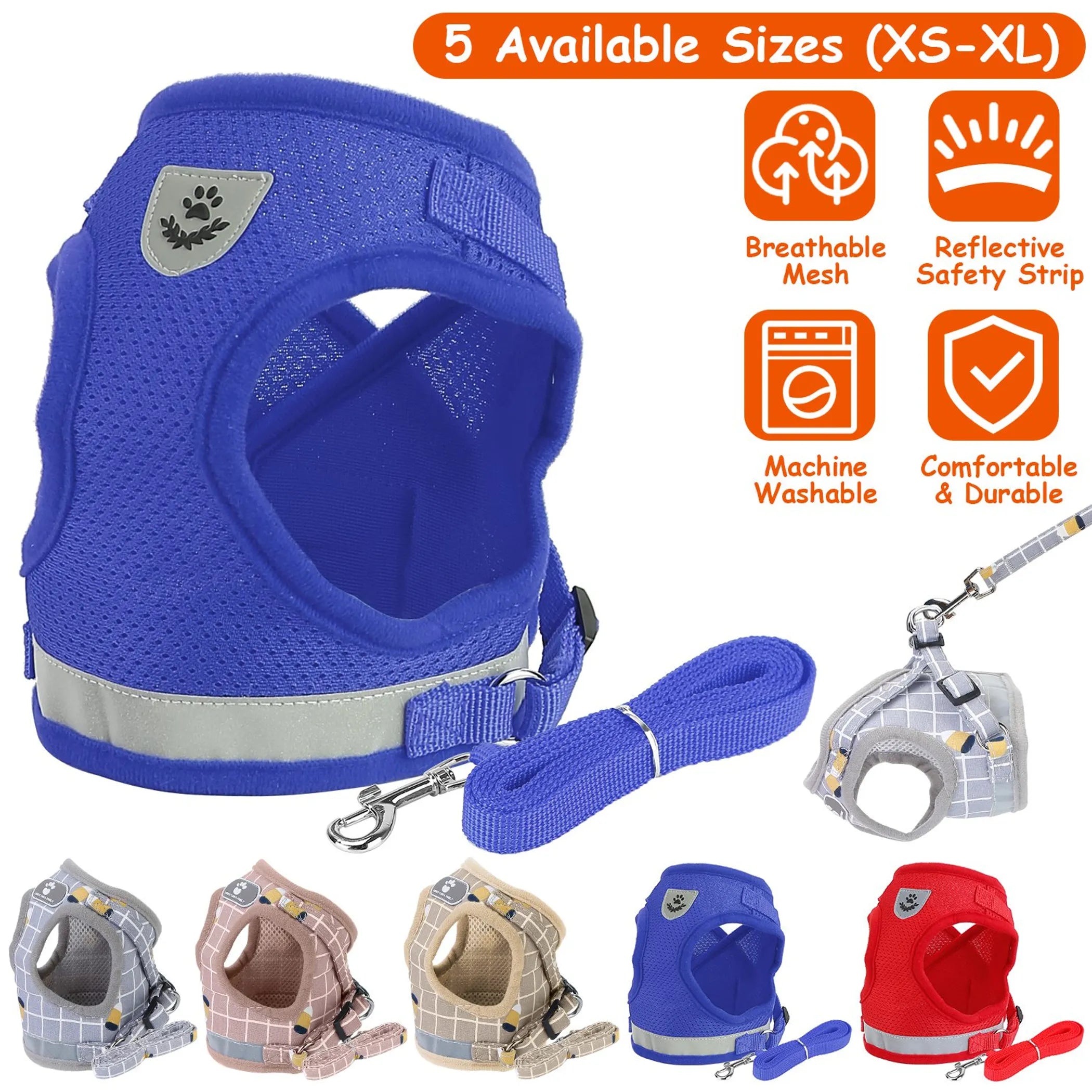 Pet Mesh Harness Dog Leash Set