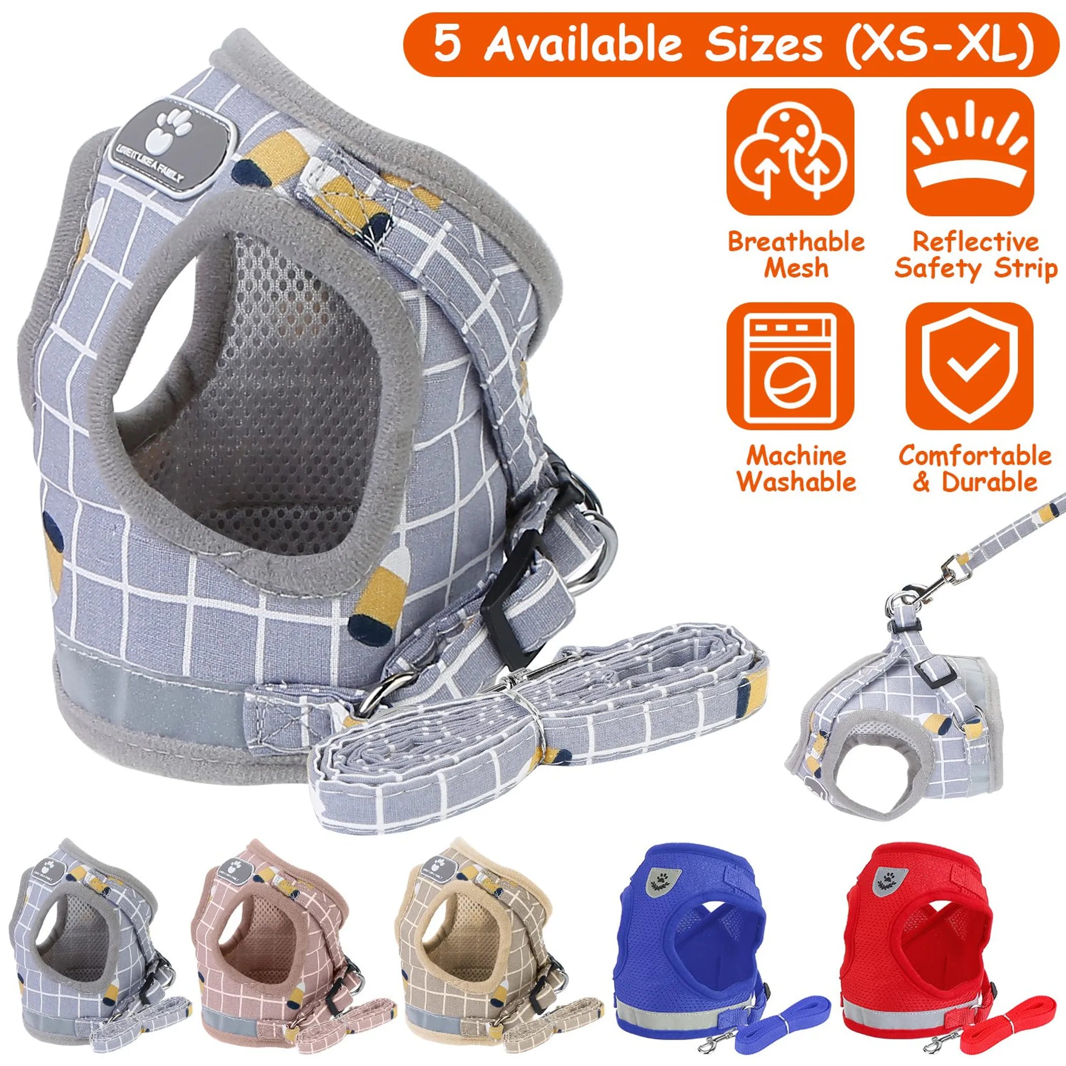 Pet Mesh Harness Dog Leash Set