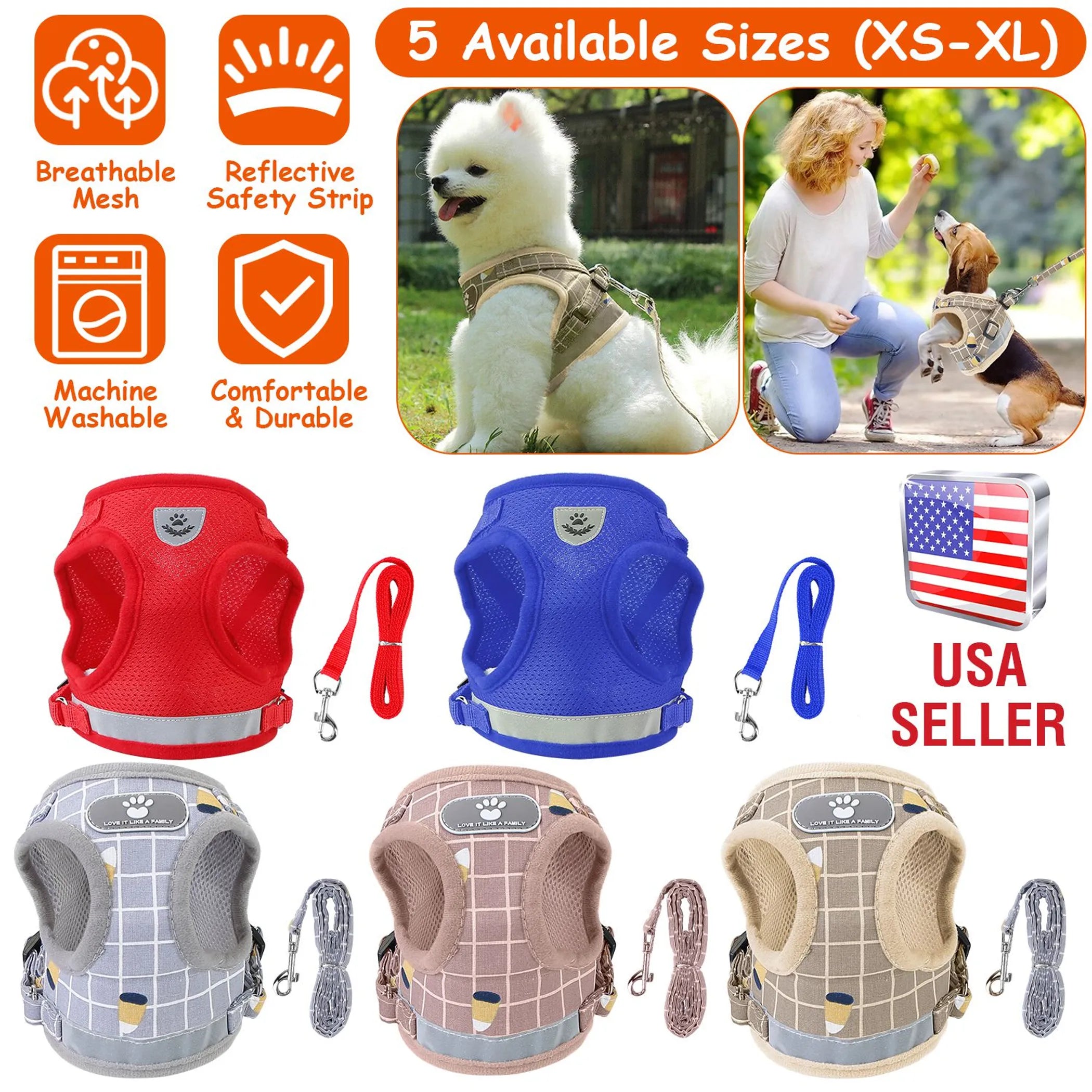 Pet Mesh Harness Dog Leash Set