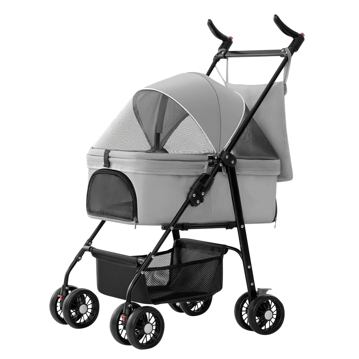 4 Wheels Pet Stroller Foldable Carrier Strolling Cart Travel Jogger Pet