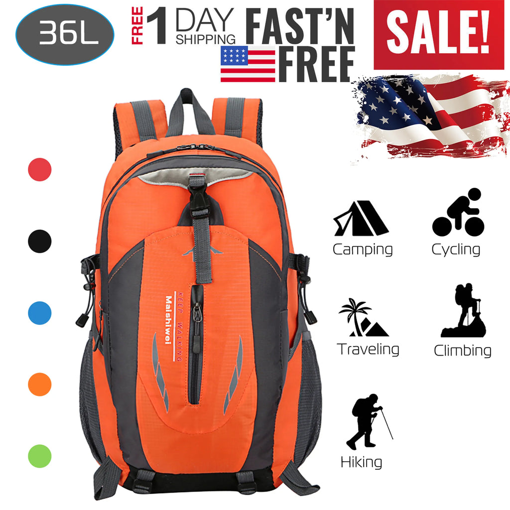 36L Outdoor Backpack Waterproof Daypack Travel