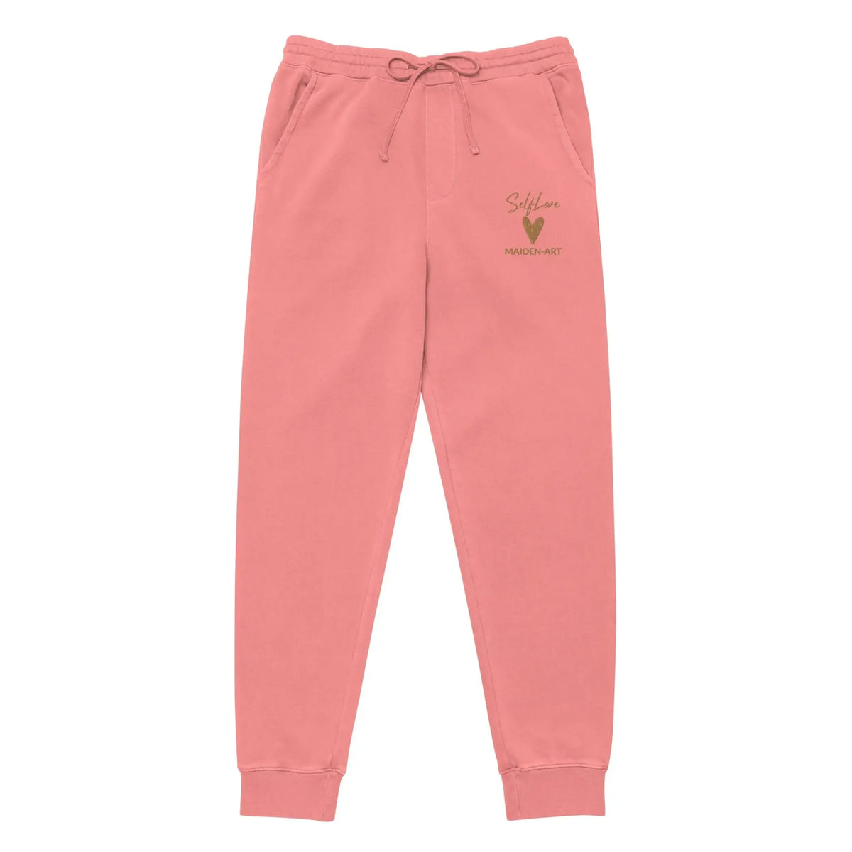 Self Love Unisex pigment-dyed sweatpants with Old Gold Embroidery - Pigment black, S