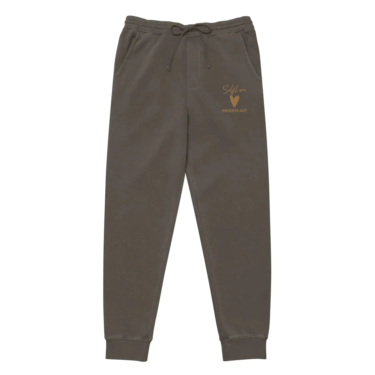 Self Love Unisex pigment-dyed sweatpants with Old Gold Embroidery