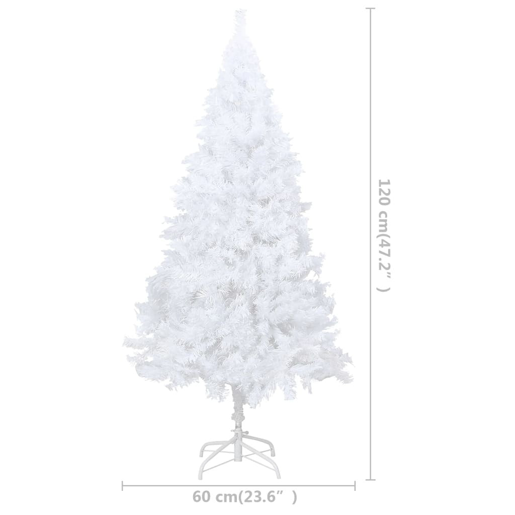 Artificial Christmas Tree with Thick Branches White 4 ft PVC