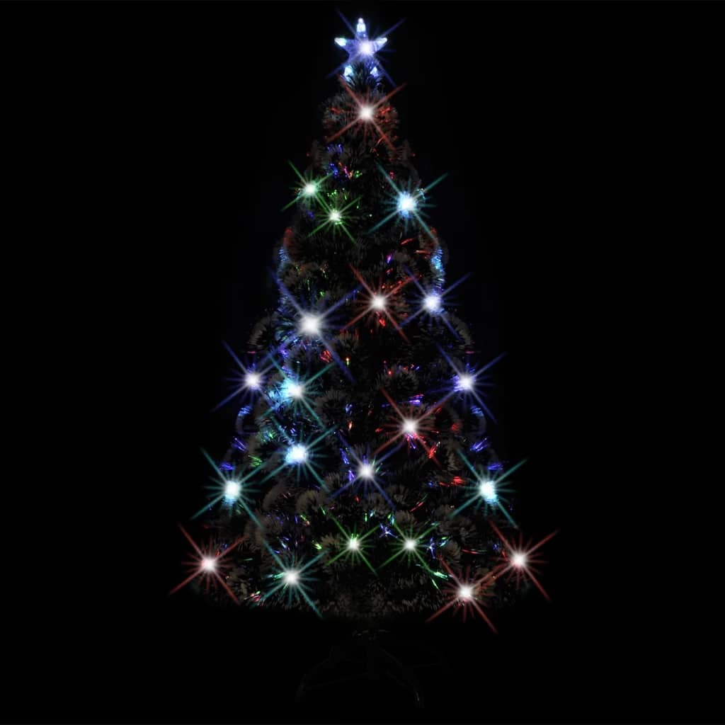 Pre-lit Christmas Tree Green and White 5 ft Fiber Optic
