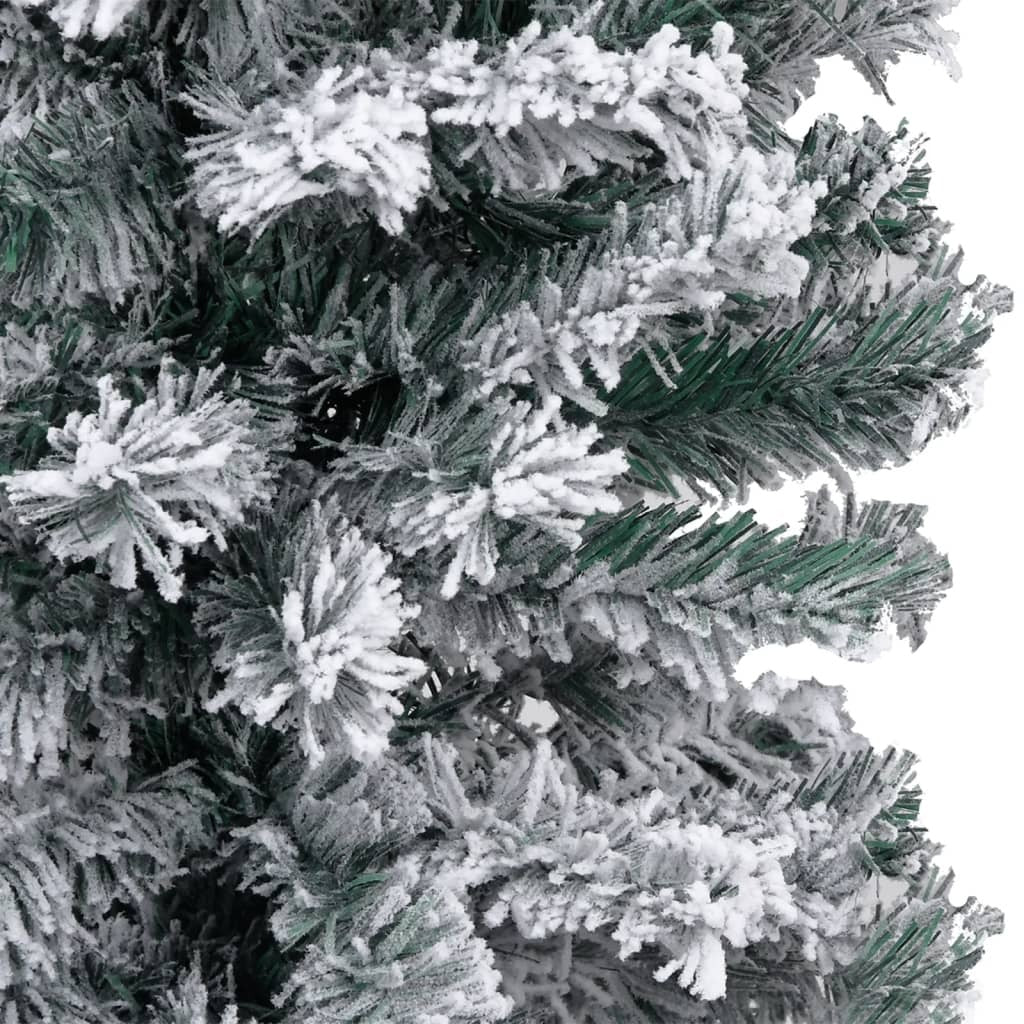 Slim Artificial Christmas Tree with Flocked Snow Green 4 ft PVC