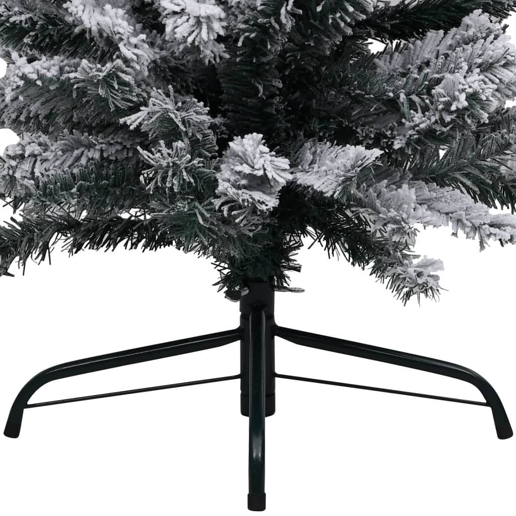 Slim Artificial Christmas Tree with Flocked Snow Green 4 ft PVC