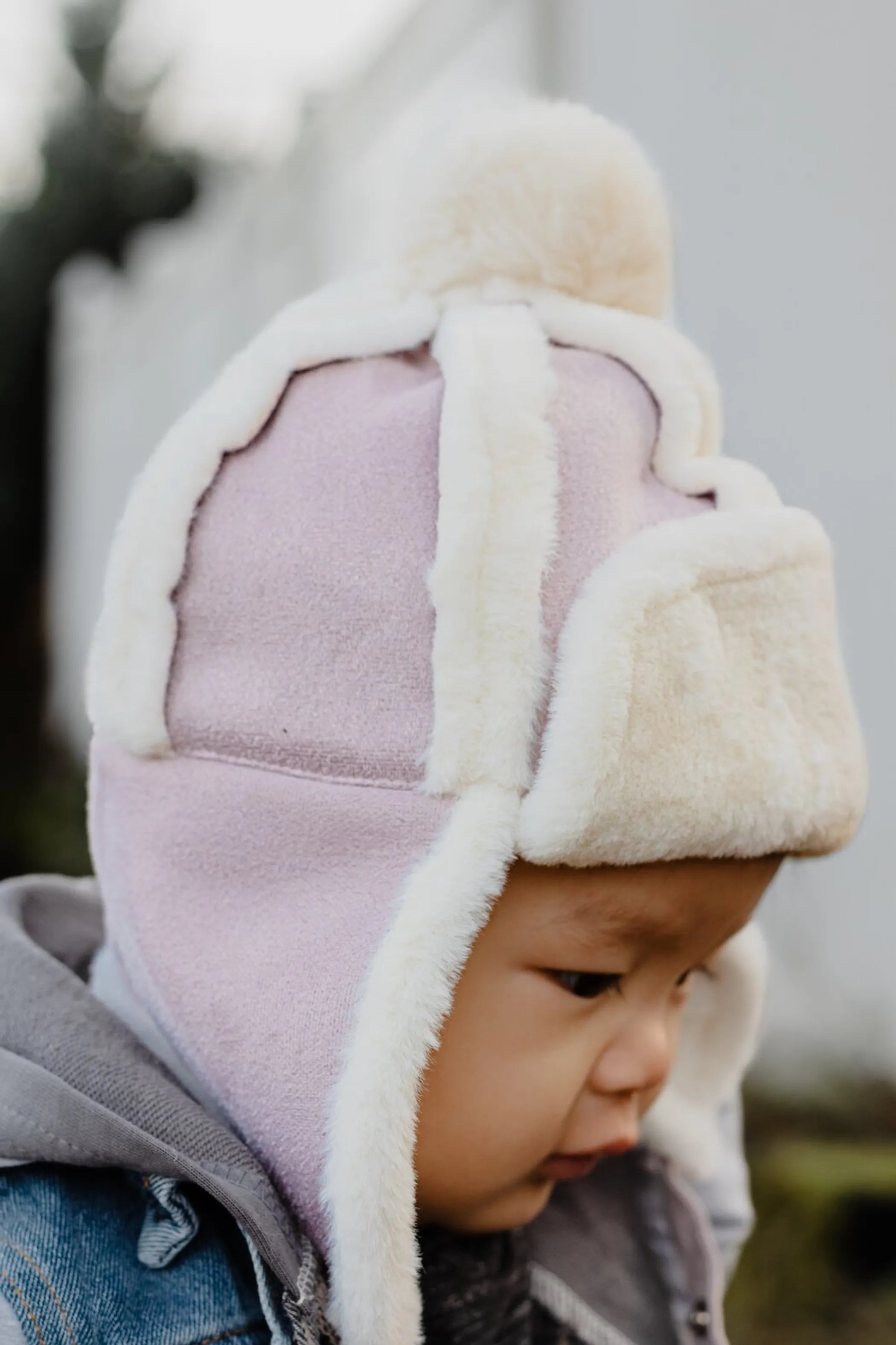 Faux - Fur Winter Hat for Kids- Sherpa Aviator Hat