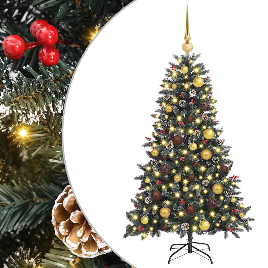 Artificial Christmas Tree with 150 LEDs Green 47.24 in