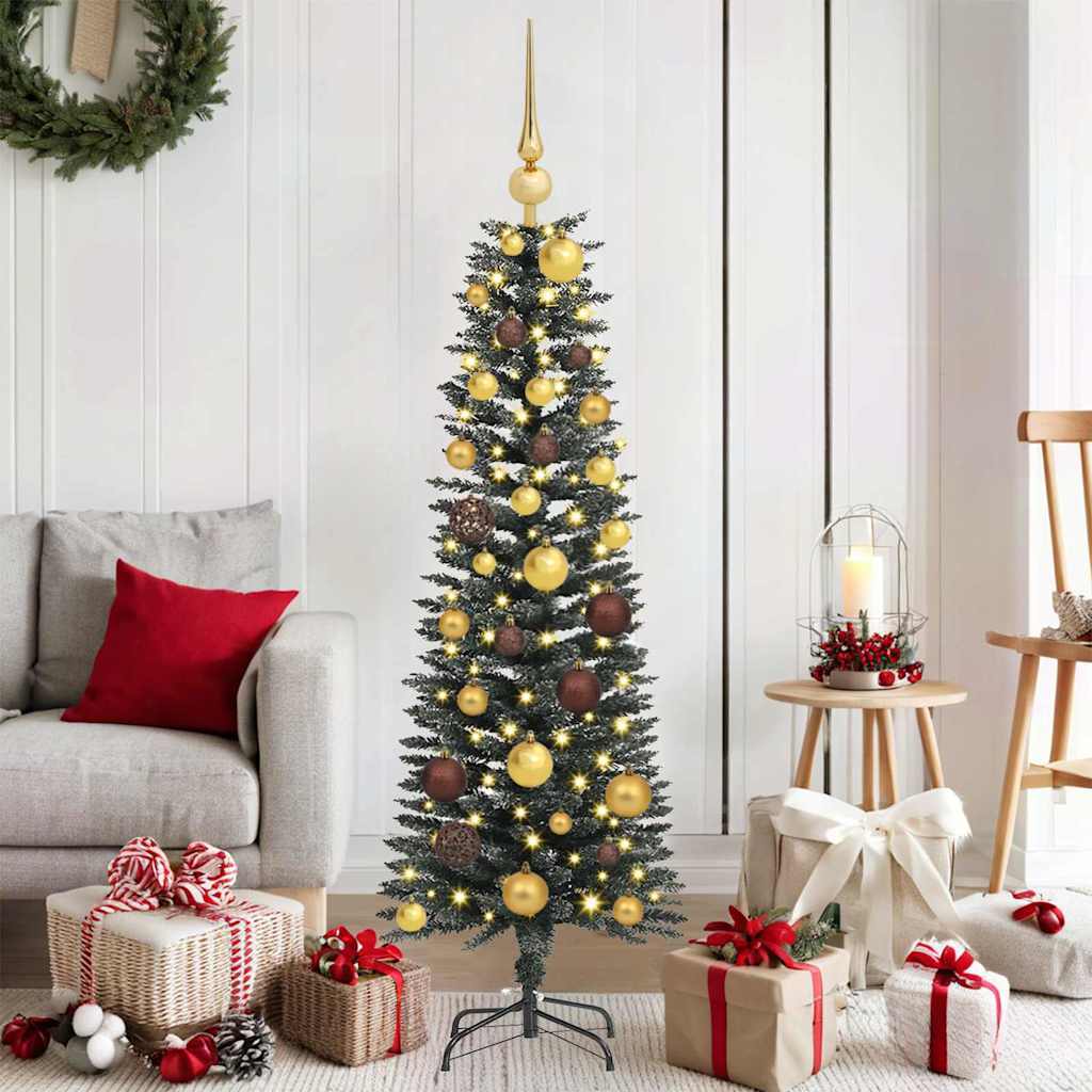 Artificial Christmas Tree with 150 LEDs Green 47.24 in