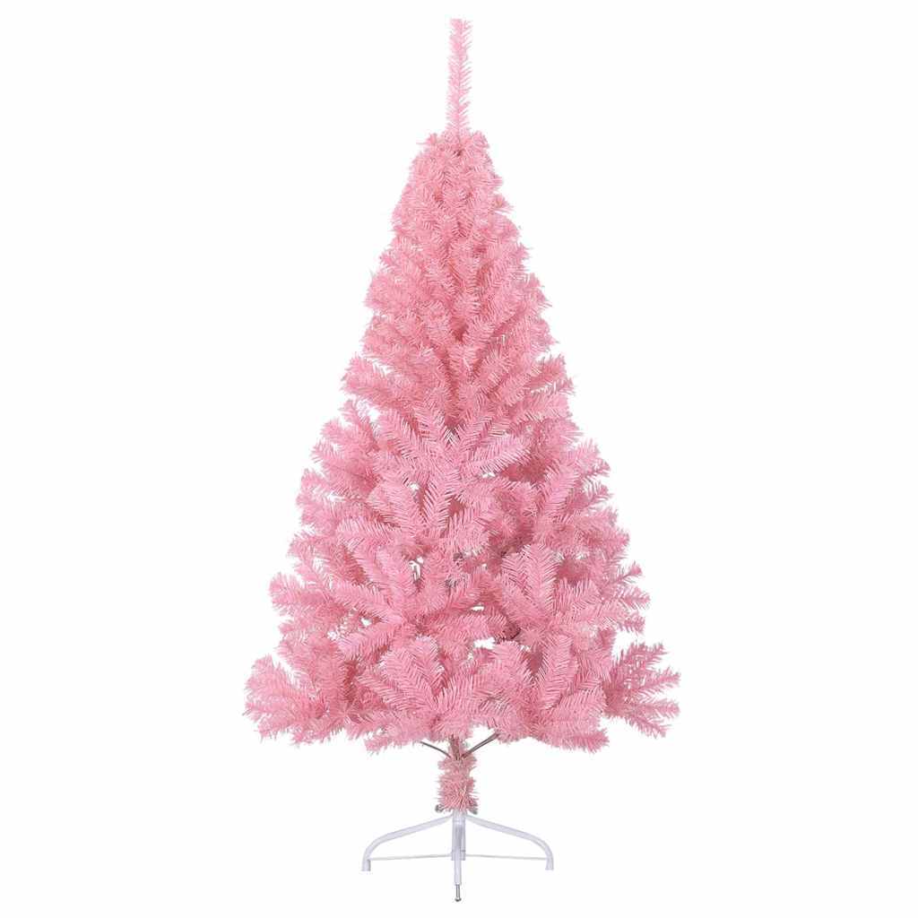 Artificial Pre-lit Christmas Tree Pink 59.06 in PVC