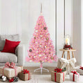 Artificial Pre-lit Christmas Tree with 150 LEDs Pink 59.1" PVC