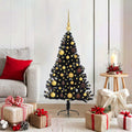 Artificial Pre-lit Christmas Tree Black 47.24 in PVC