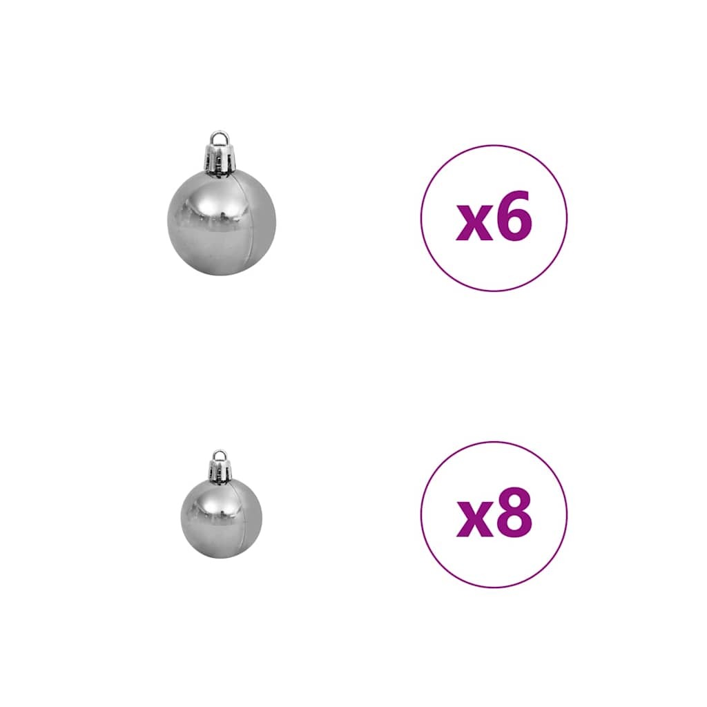 Artificial Pre-lit Christmas Tree Silver 59.1" PET