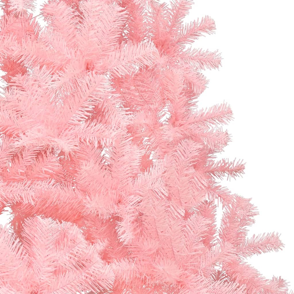 Artificial Half Christmas Tree with Stand Pink 5 ft PVC