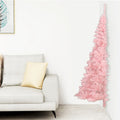 Artificial Half Christmas Tree with Stand Pink 6 ft PVC