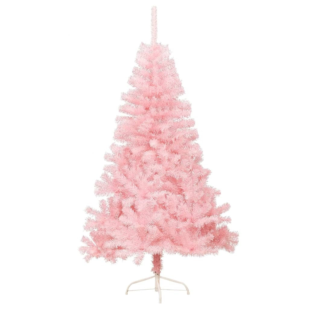 Artificial Half Christmas Tree with Stand Pink 6 ft PVC