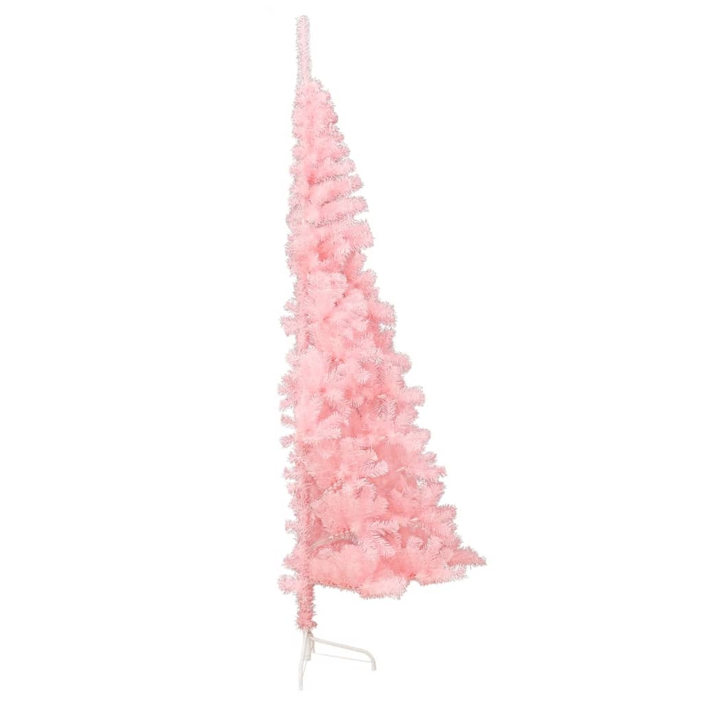 Artificial Half Christmas Tree with Stand Pink 6 ft PVC