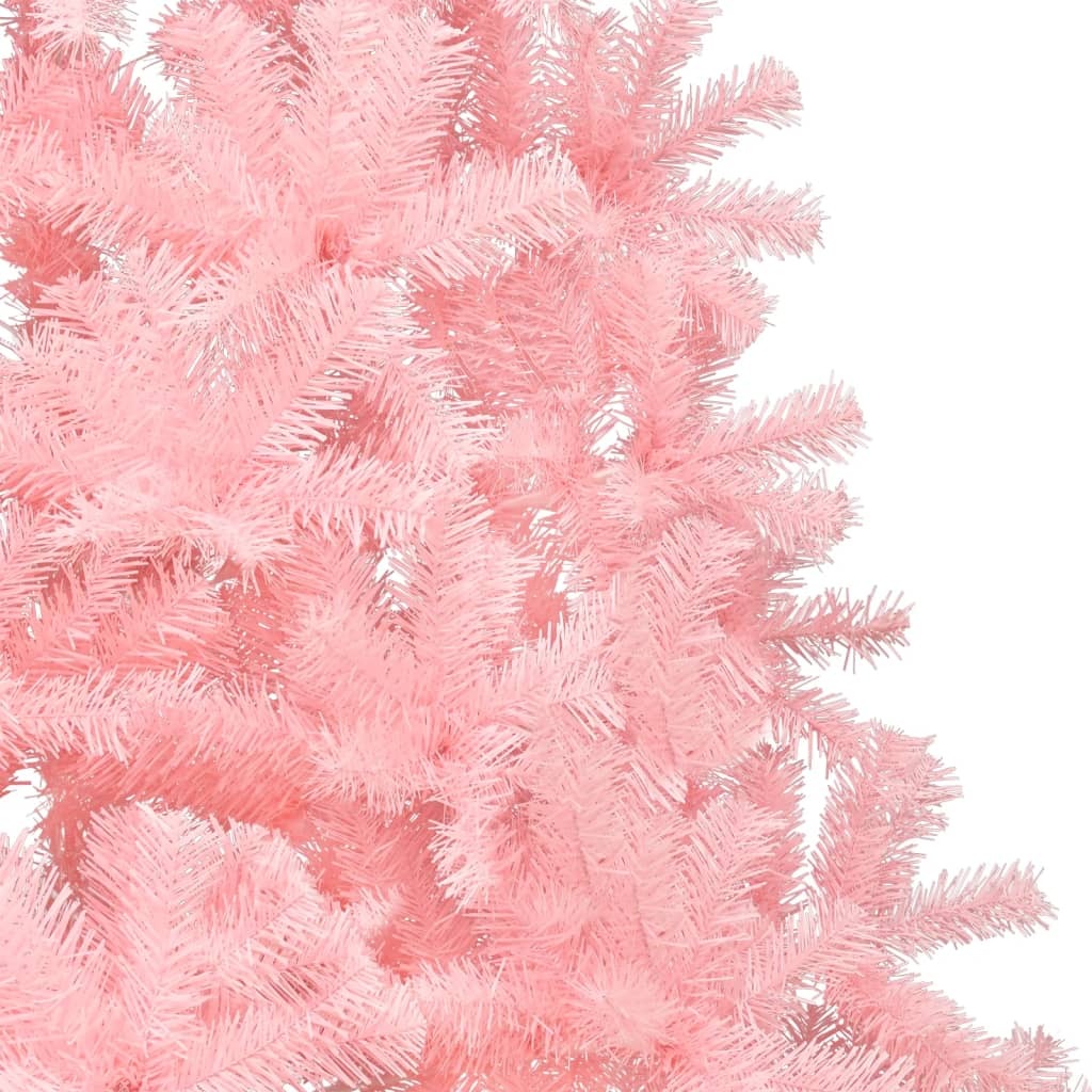 Artificial Half Christmas Tree with Stand Pink 6 ft PVC