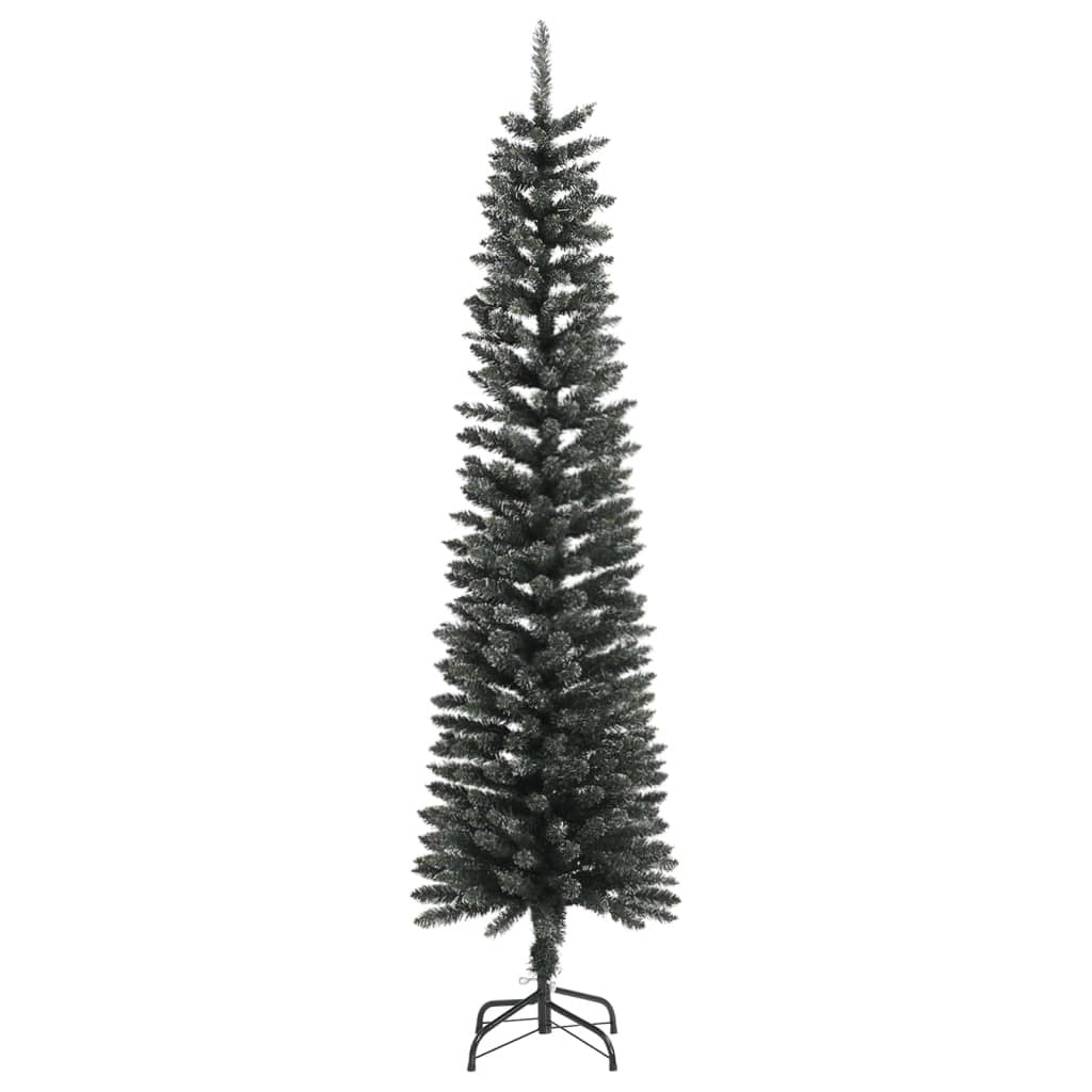 Artificial Slim Christmas Tree with Stand Green 6 ft PVC