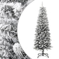 Artificial Slim Christmas Tree with Flocked Snow 5 ft PVC&PE
