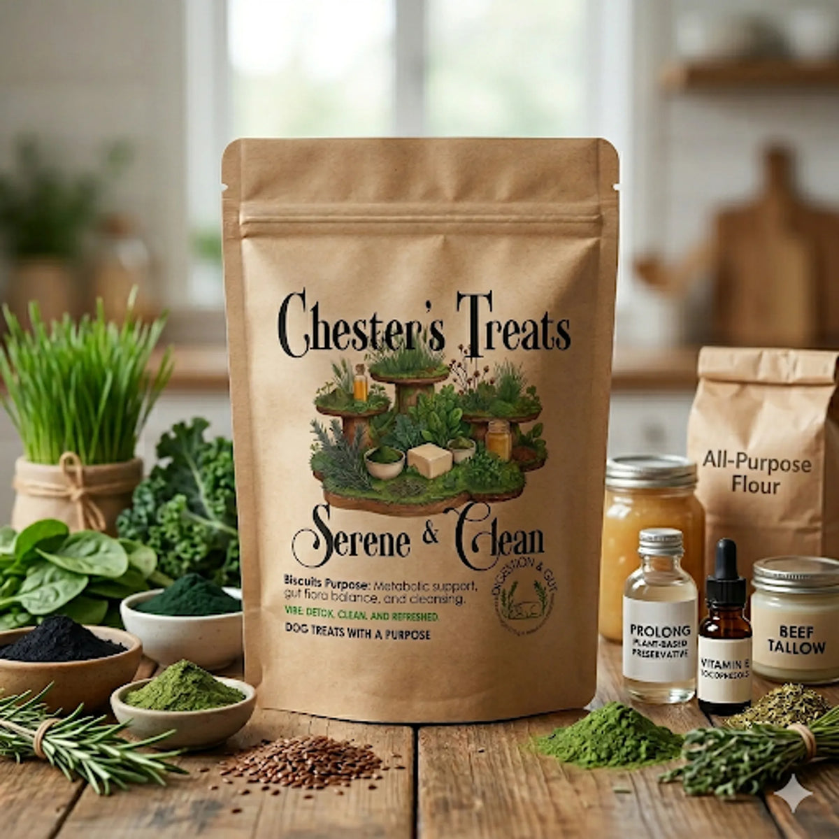 Chester Serene & Clean Dog Treats for Gut Support - 1, 6 bags