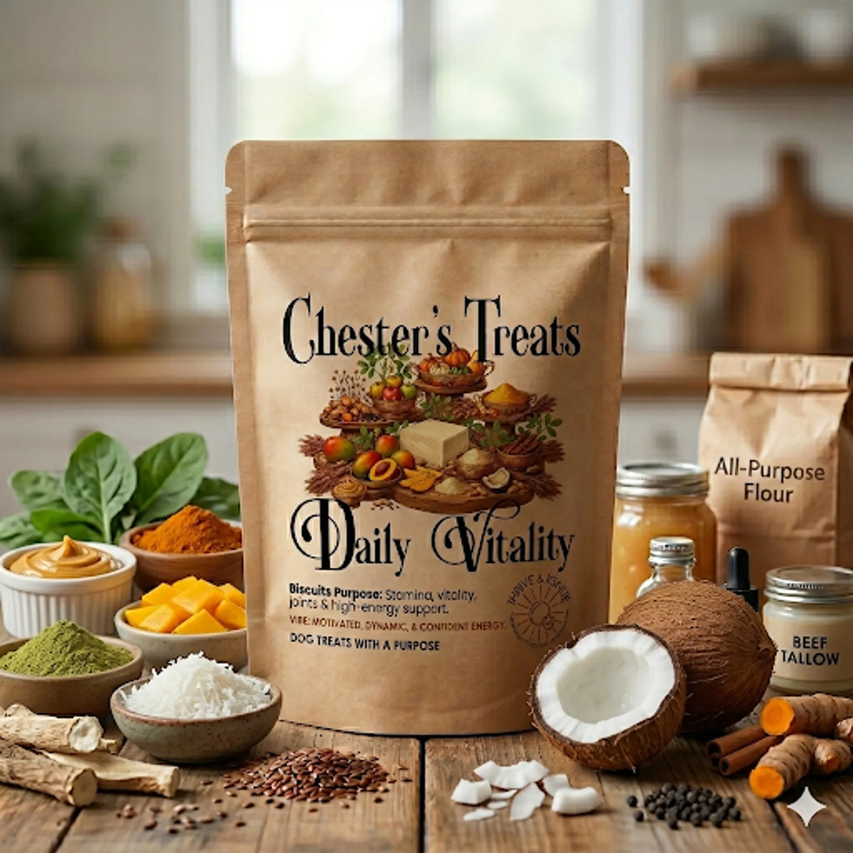 Chester Daily Vitality Dog Treats for Energy & Stamina - 1, 6 bags