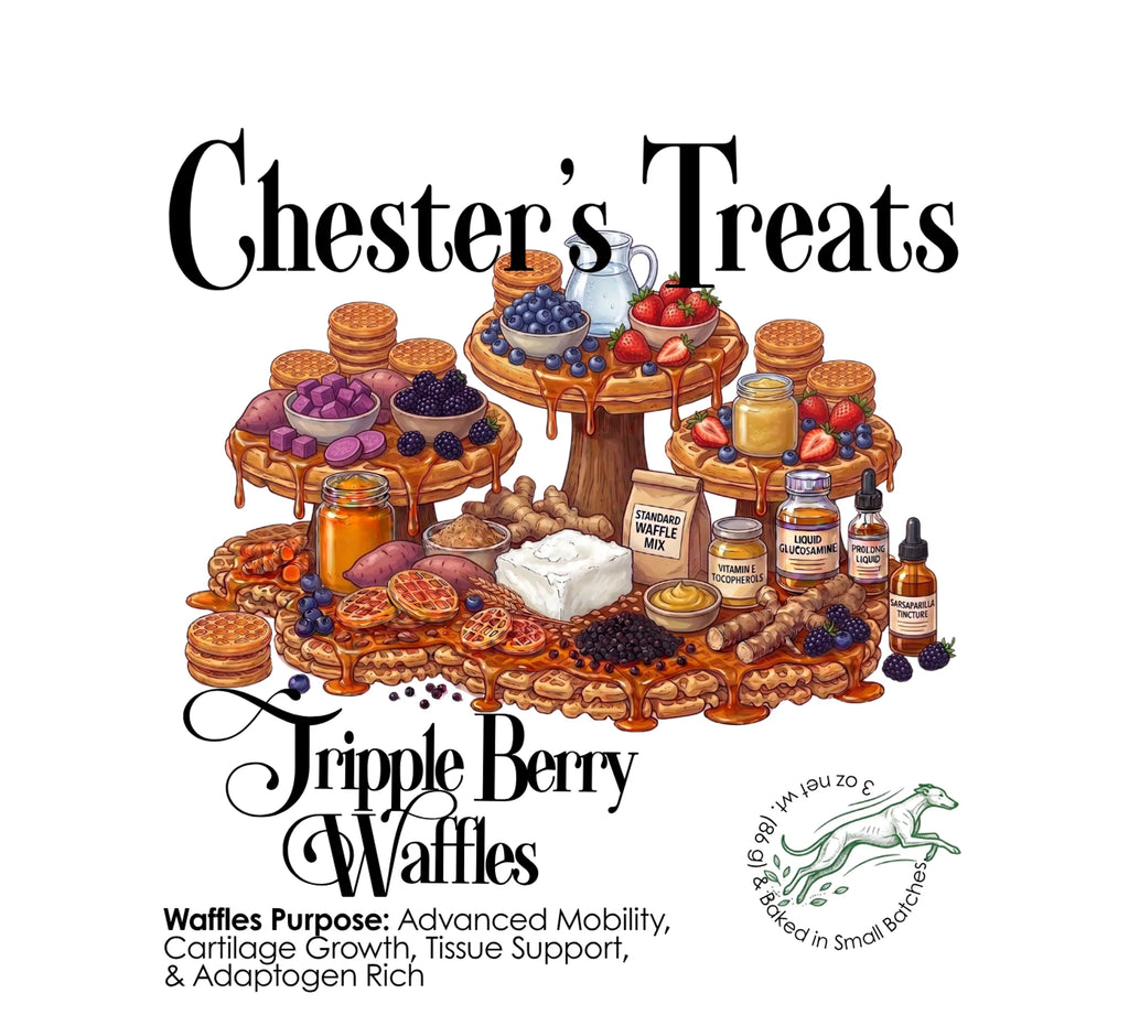 Chester Triple Berry Waffle Dog Treats with Glucosamine - 1, 6 boxes