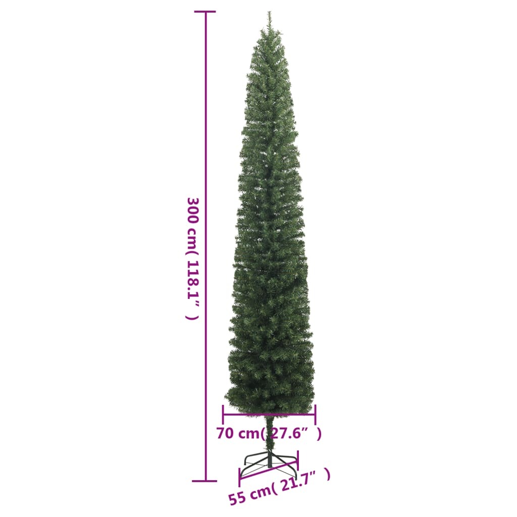 Slim Christmas Tree with Stand 118.1" PVC
