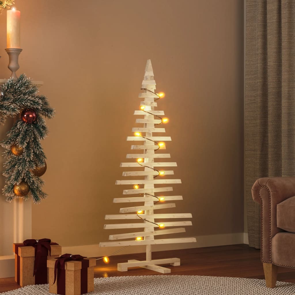 Wooden Christmas Tree for Decoration 47.2" Solid Wood Pine